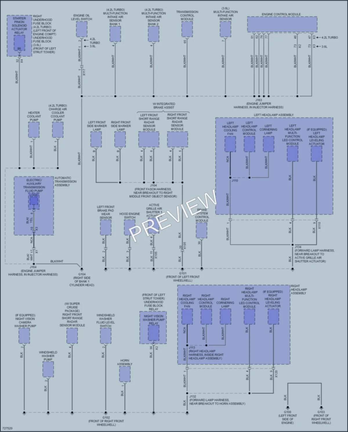 2020 Cadillac CT6V Ground Distribution wiring diagram preview