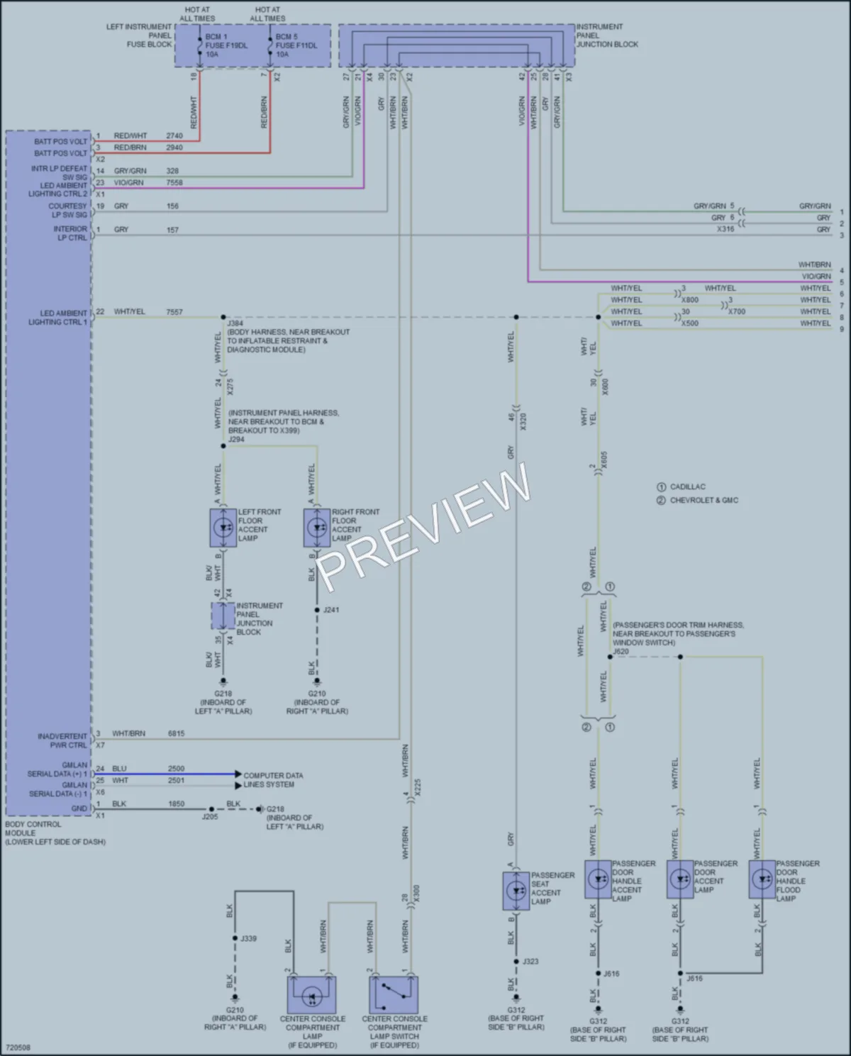 2020 Cadillac Escalade Interior Lights wiring diagram preview