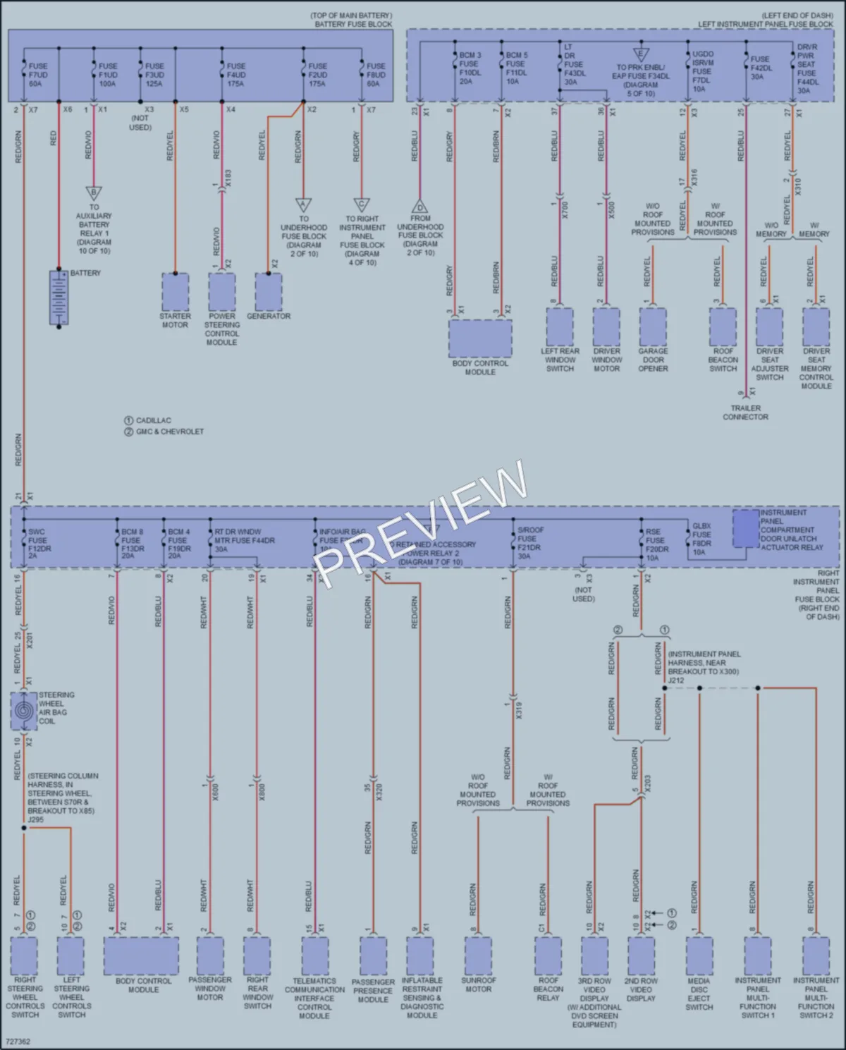 2020 Cadillac EscaladeESV Power Distribution wiring diagram preview