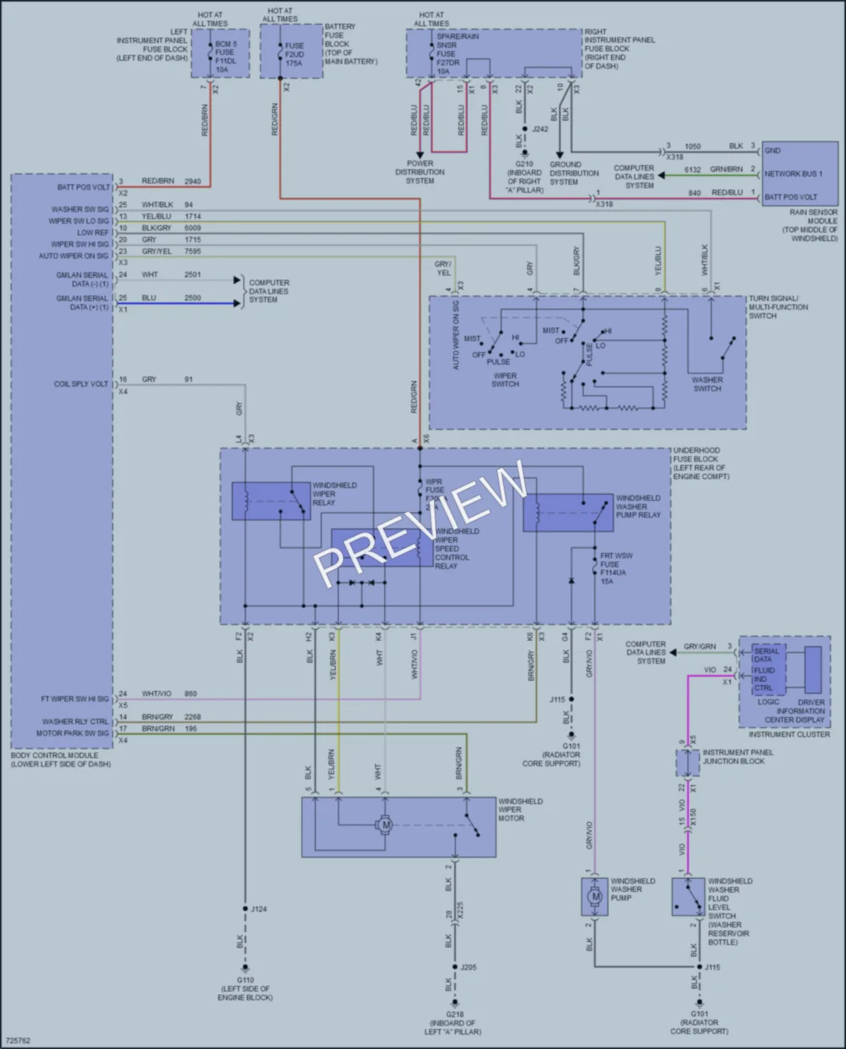 2020 Cadillac EscaladeESV Wiper Washer wiring diagram preview