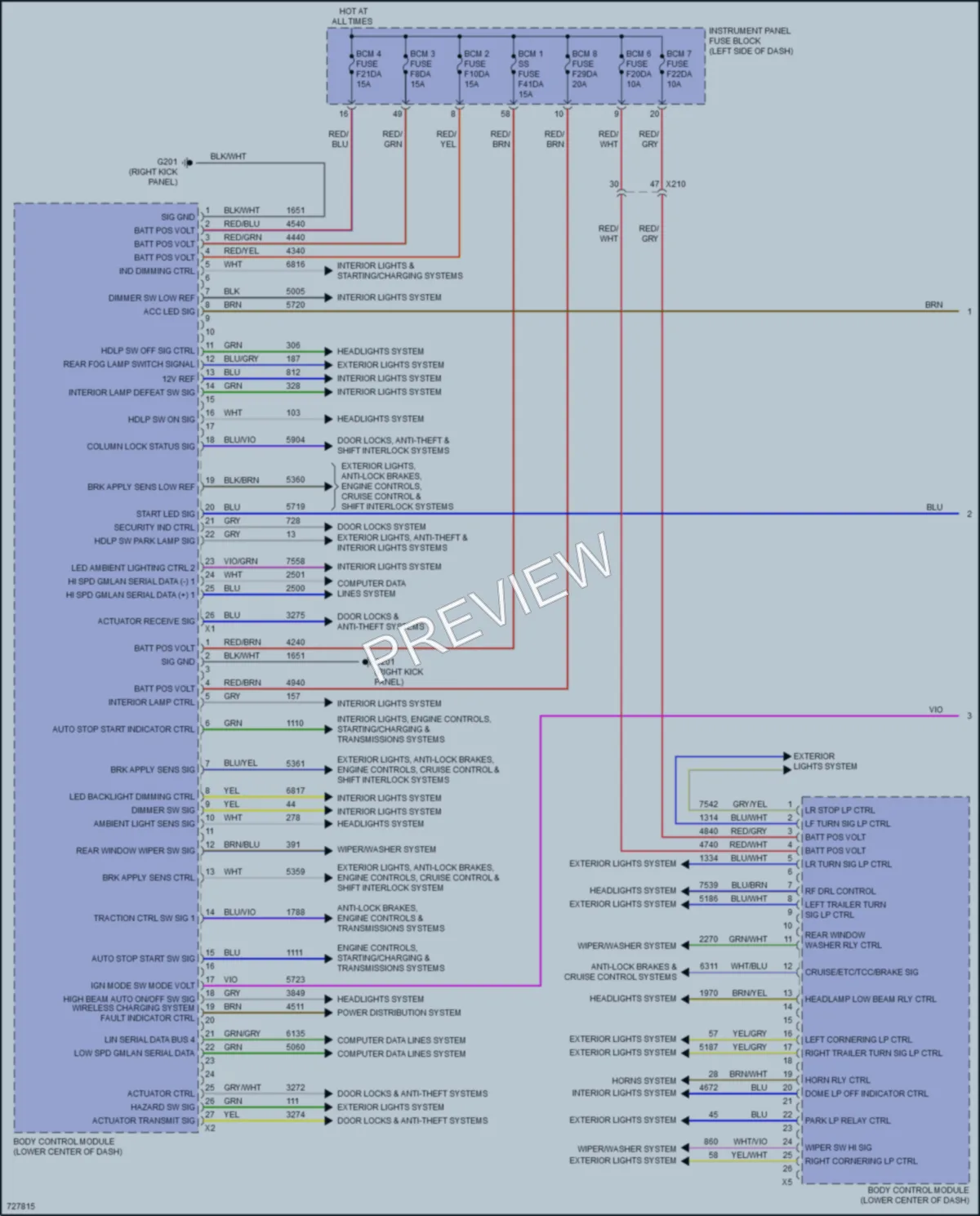 2020 Cadillac XT4 Body Control Modules wiring diagram preview