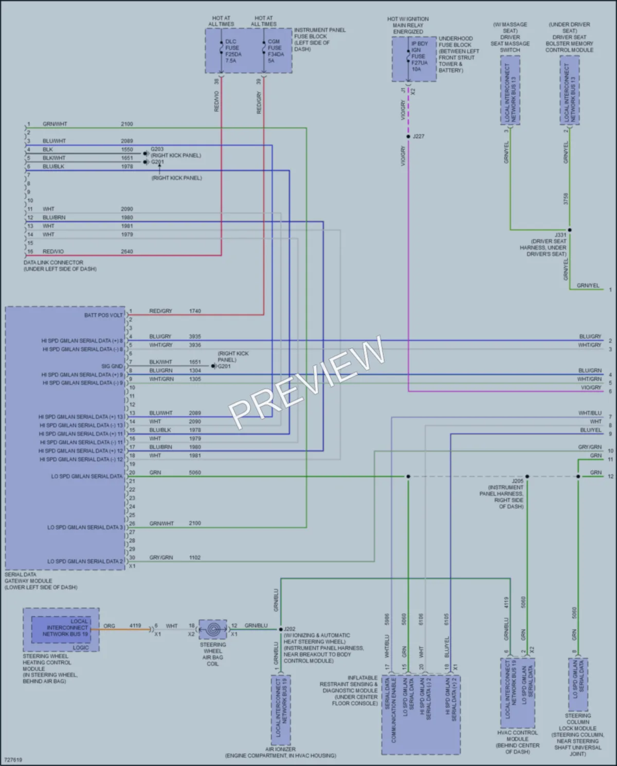 2020 Cadillac XT4 Computer Data Lines wiring diagram preview