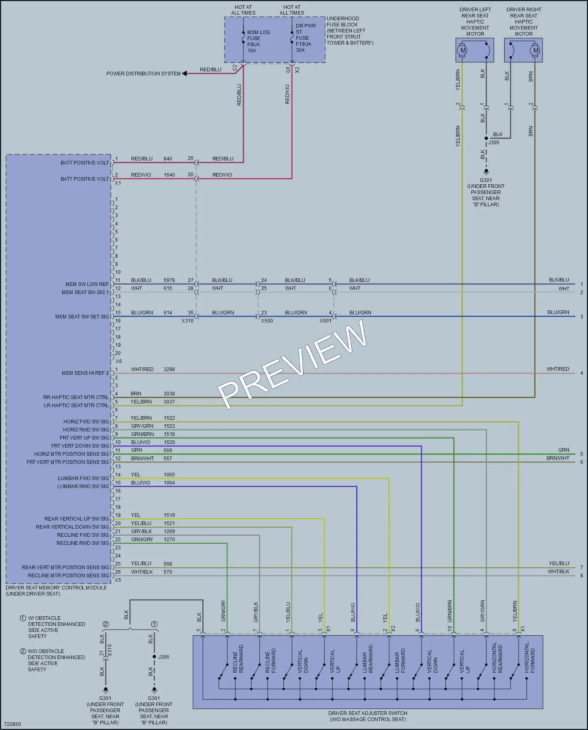 2020 Cadillac XT4 Memory Systems wiring diagram preview