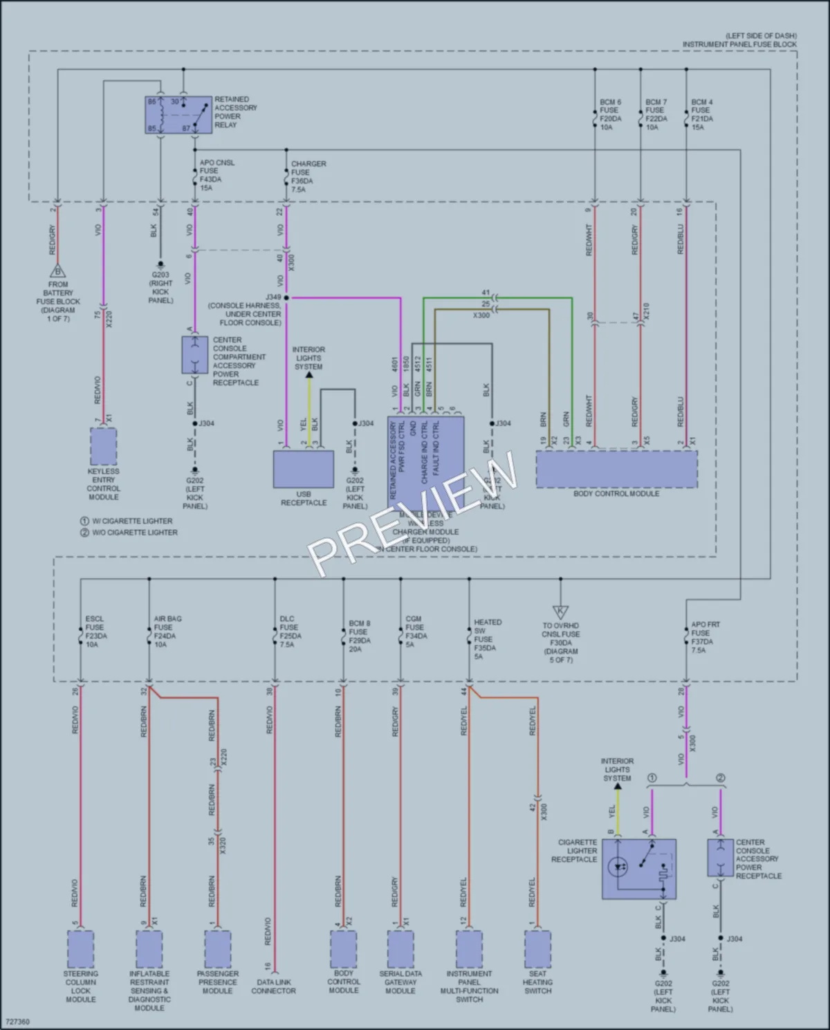2020 Cadillac XT4 Power Distribution wiring diagram preview