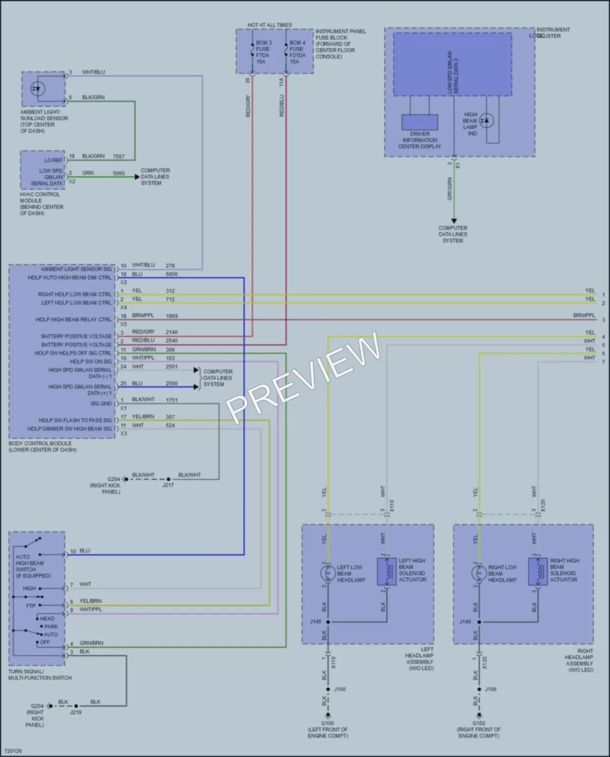 2020 Cadillac XT5 Headlights wiring diagram preview