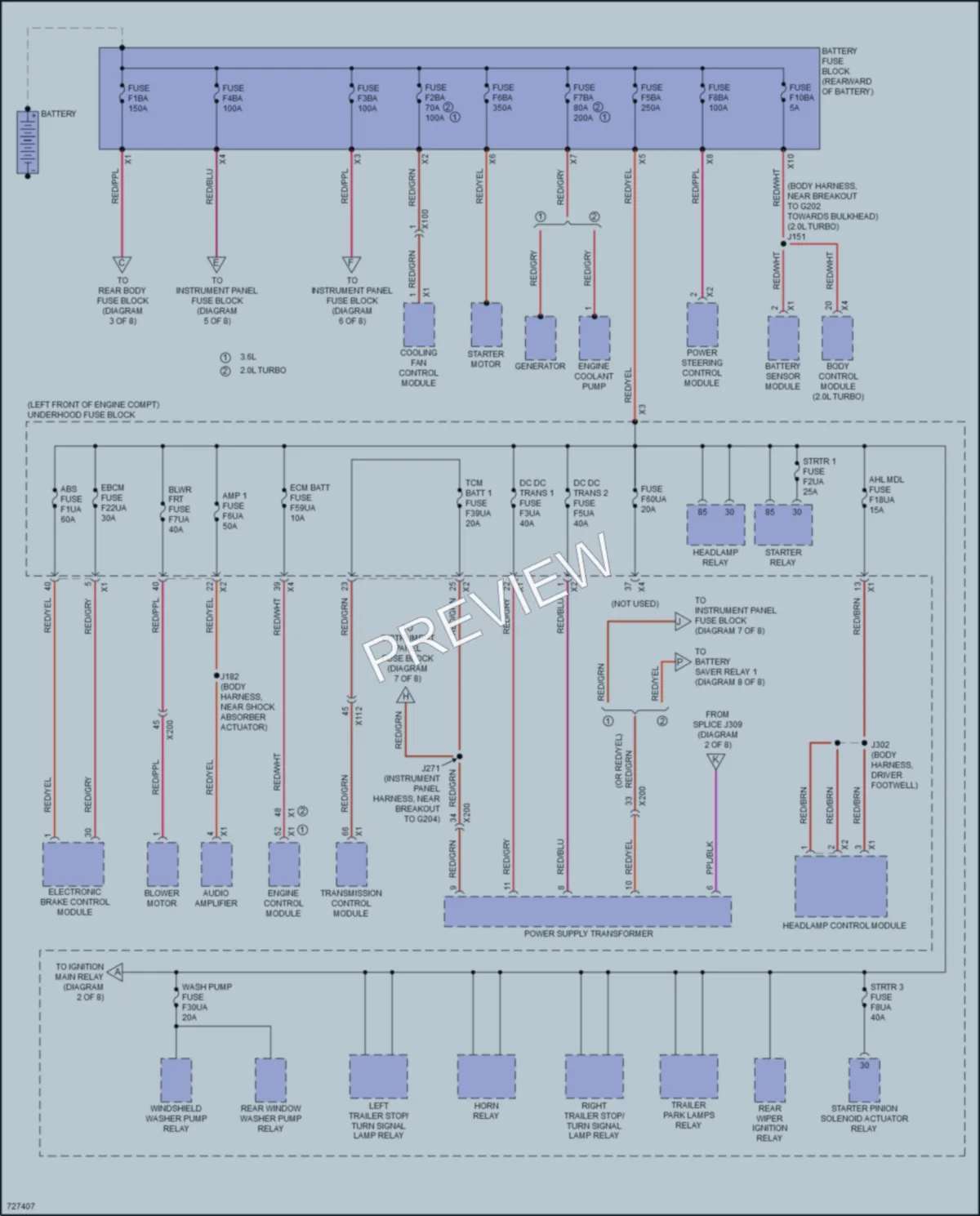 2020 Cadillac XT5 Power Distribution wiring diagram preview