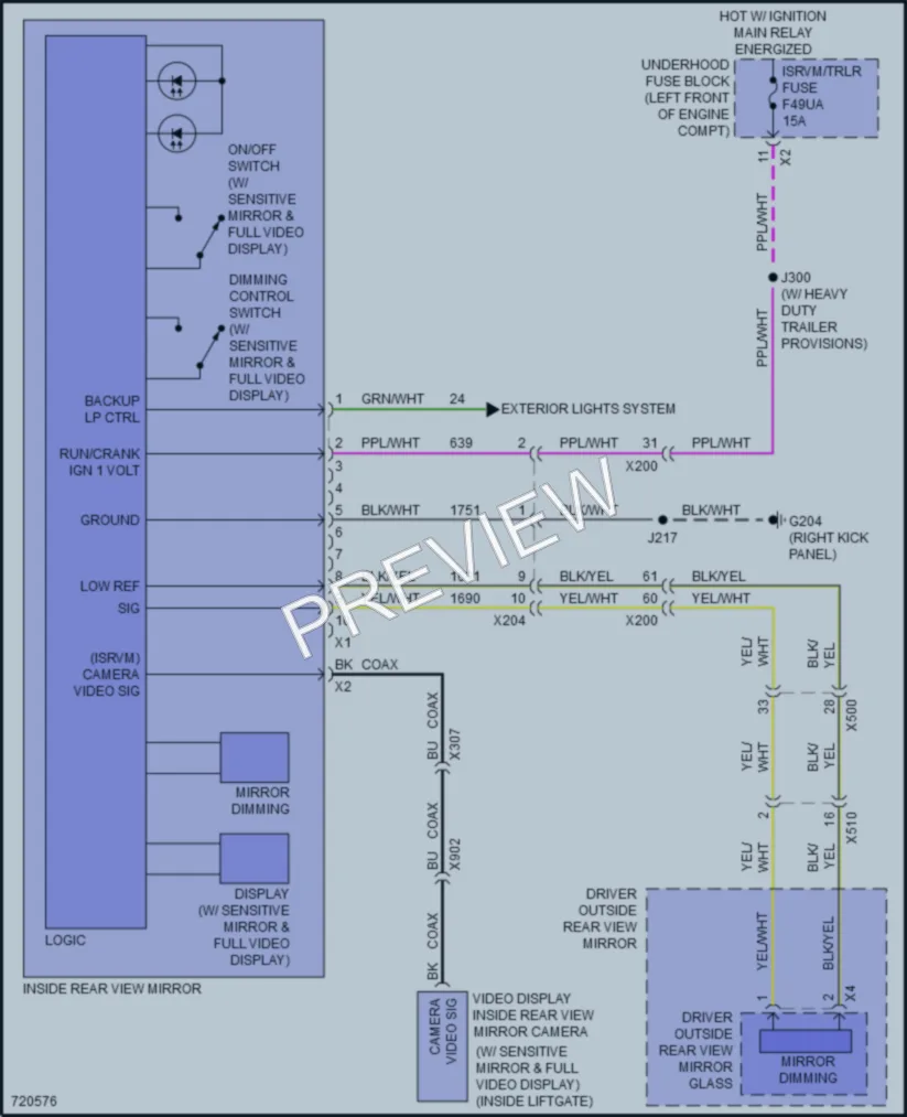 2020 Cadillac XT5 Power Mirrors wiring diagram preview