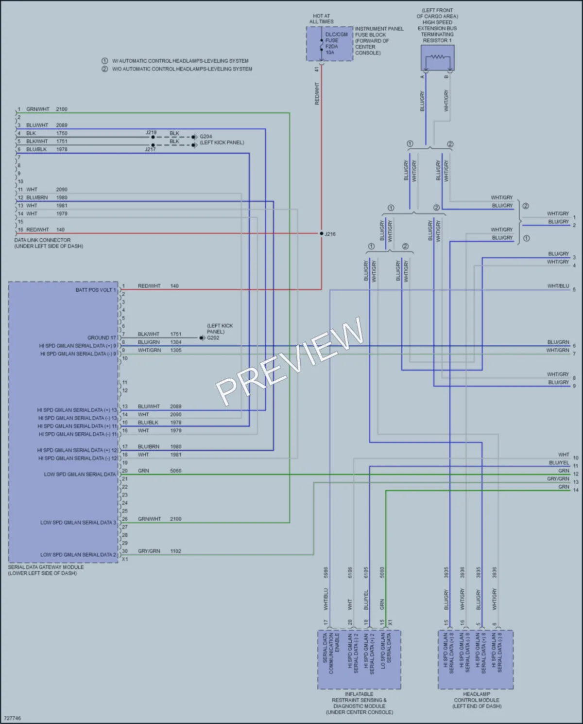 2020 Cadillac XT6 Computer Data Lines wiring diagram preview