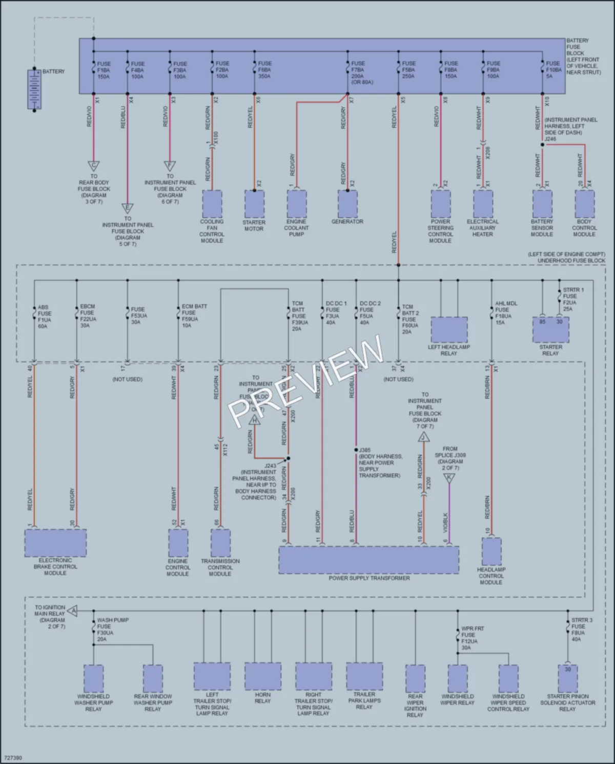 2020 Cadillac XT6 Power Distribution wiring diagram preview