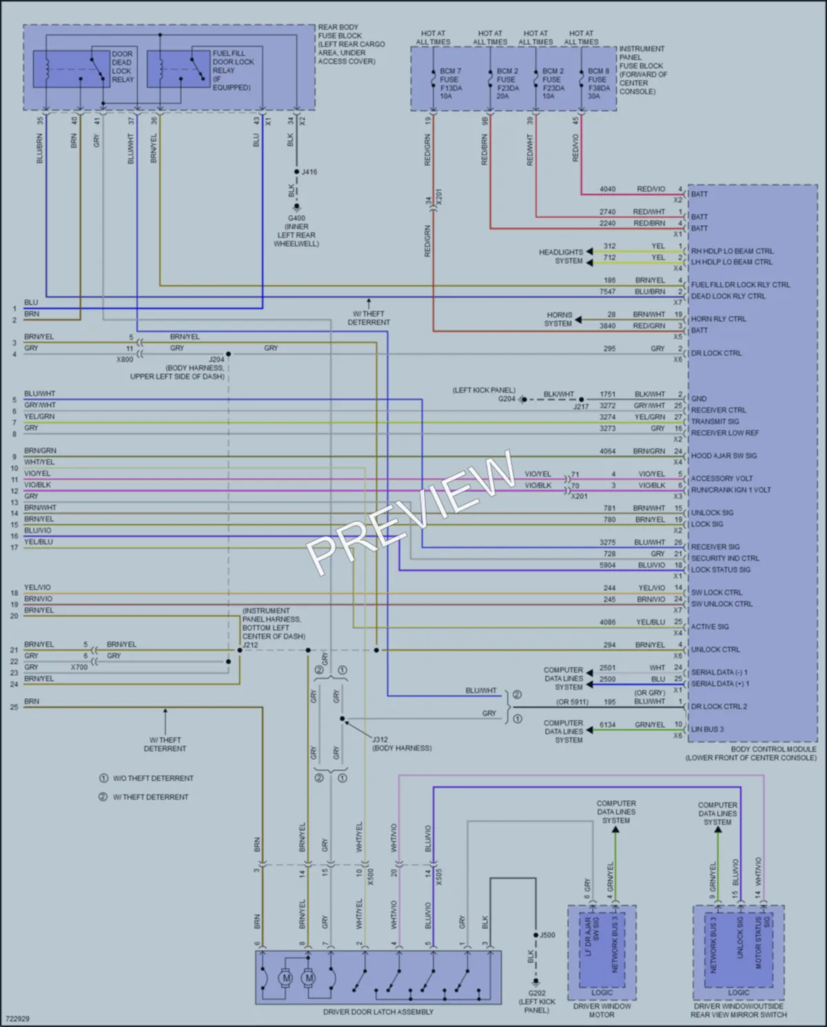 2020 Cadillac XT6 Power Door Locks wiring diagram preview