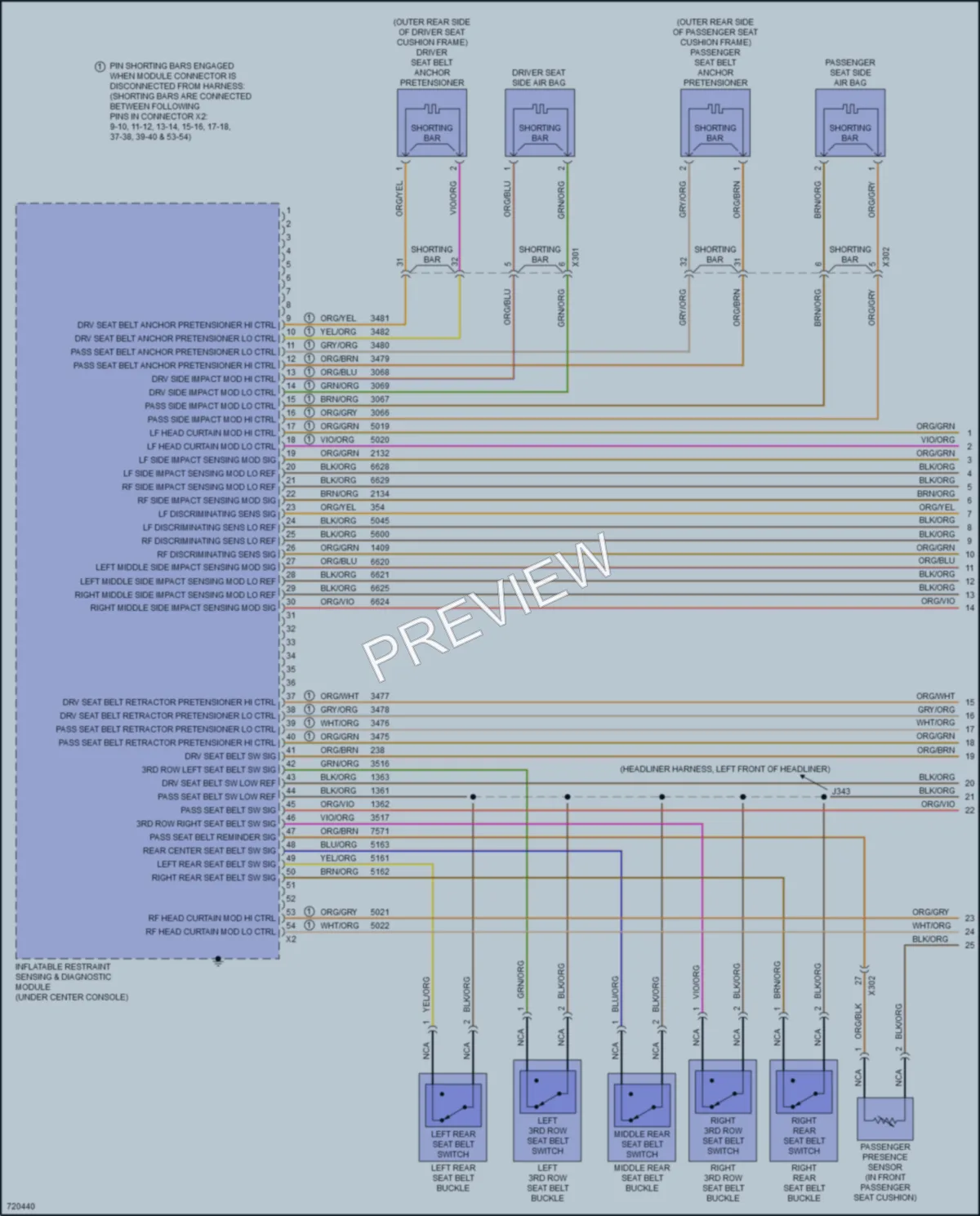 2020 Cadillac XT6 Supplemental Restraints wiring diagram preview