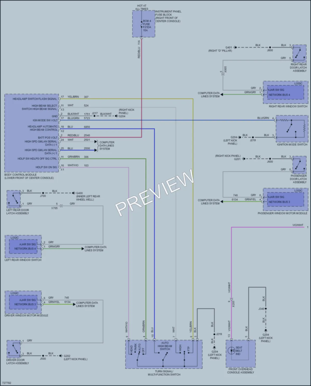 2020 Cadillac XT6 Warning Systems wiring diagram preview