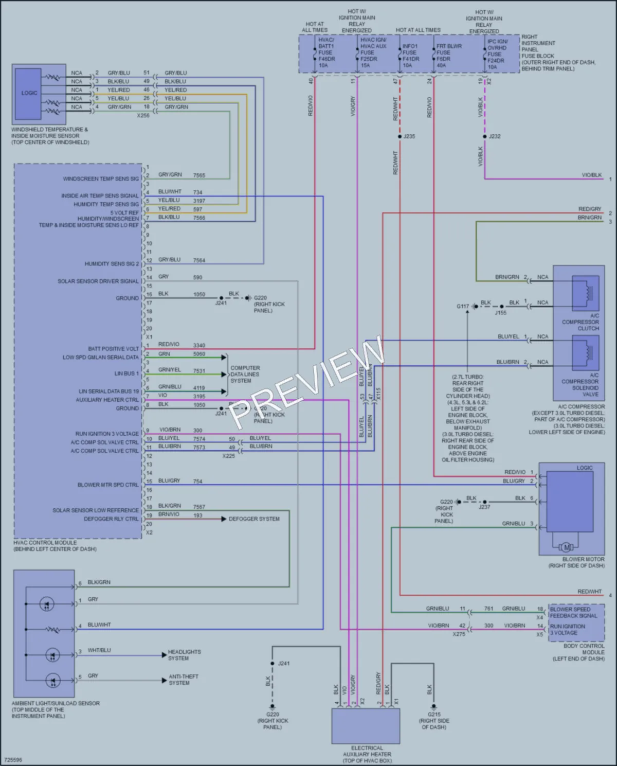 2020 Chevrolet 1500Silverado Air Conditioning wiring diagram preview