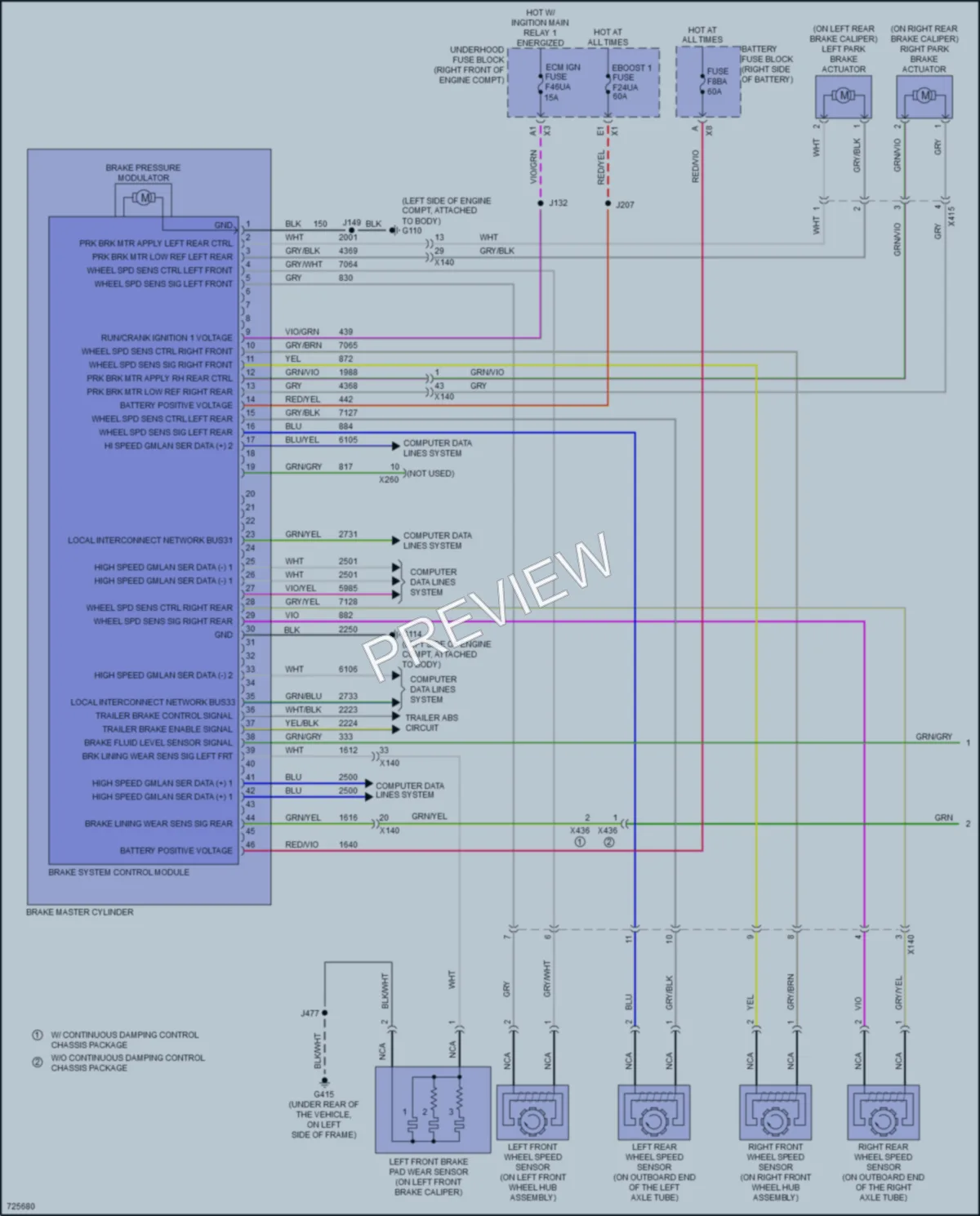 2020 Chevrolet 1500Silverado Anti Lock Brakes wiring diagram preview
