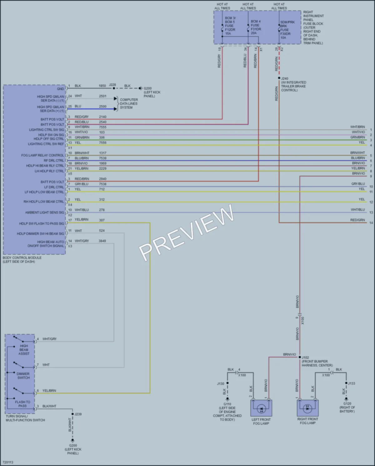 2020 Chevrolet 1500Silverado Headlights wiring diagram preview