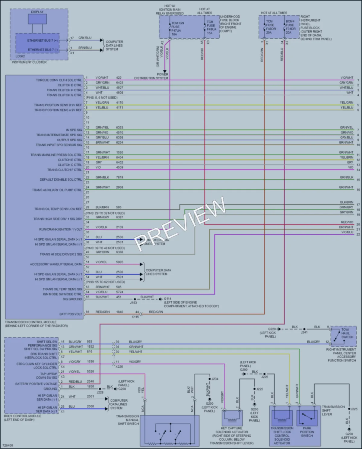 2020 Chevrolet 1500Silverado Transmission wiring diagram preview