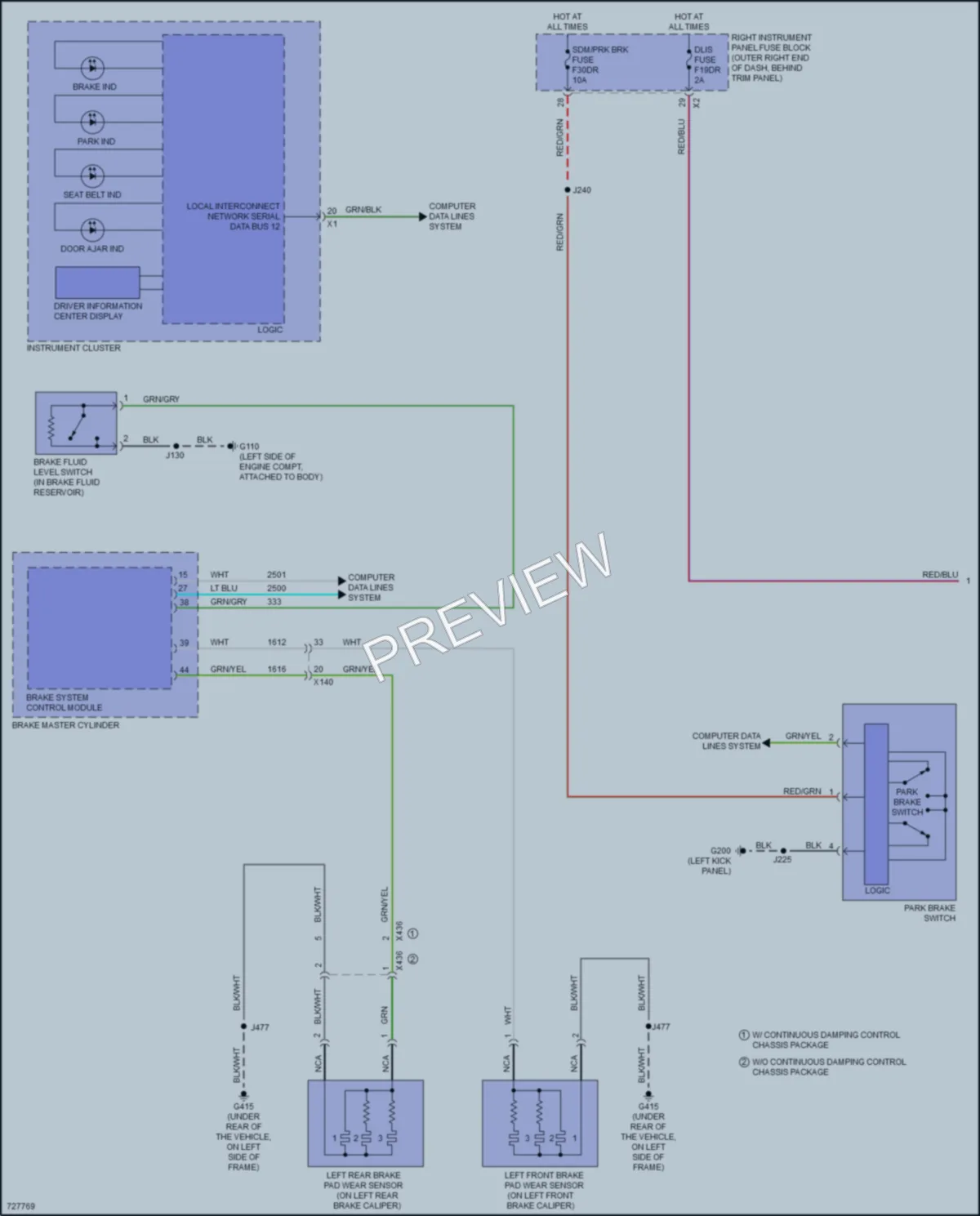 2020 Chevrolet 1500Silverado Warning Systems wiring diagram preview