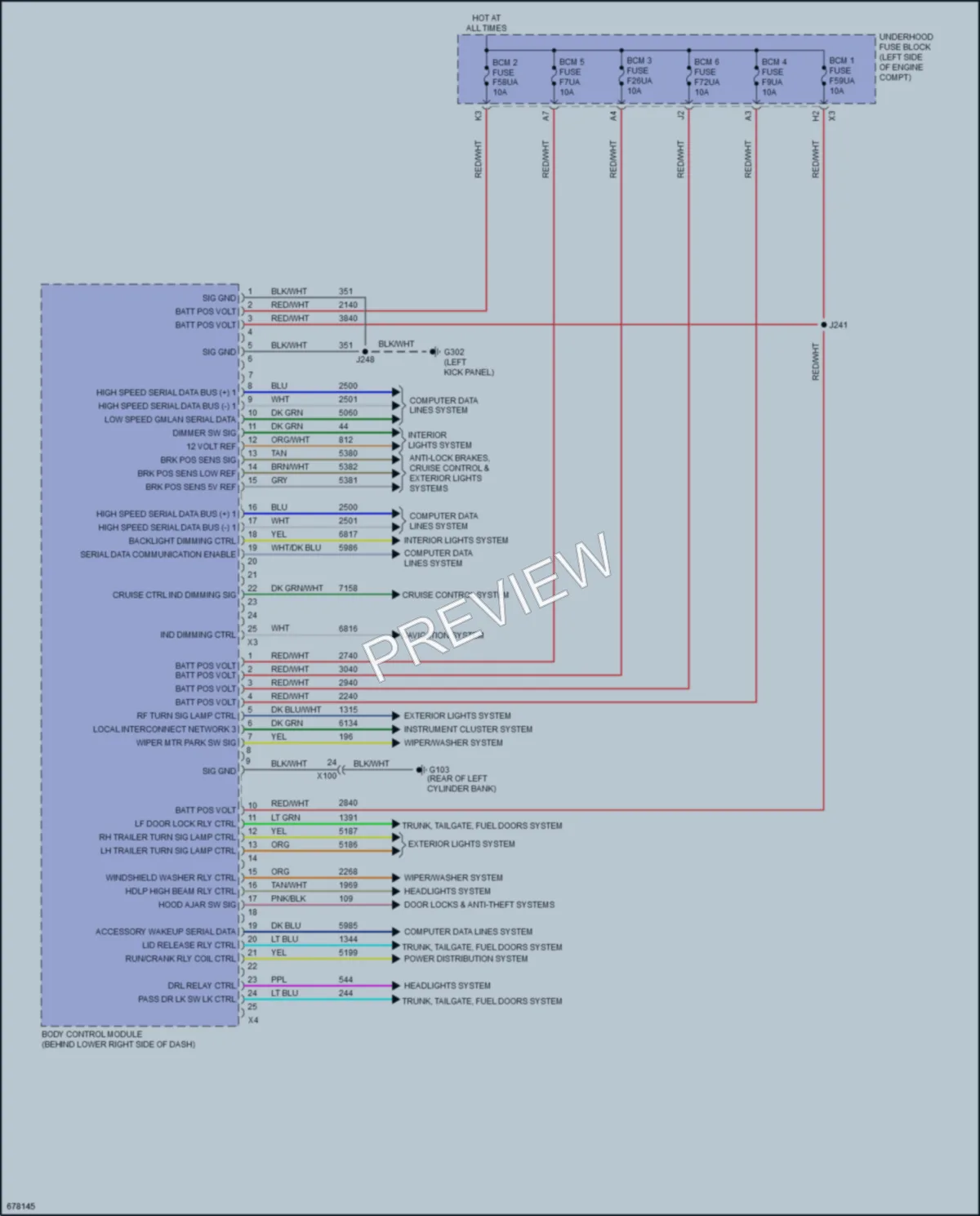 2020 Chevrolet 2500Express Body Control Modules wiring diagram preview