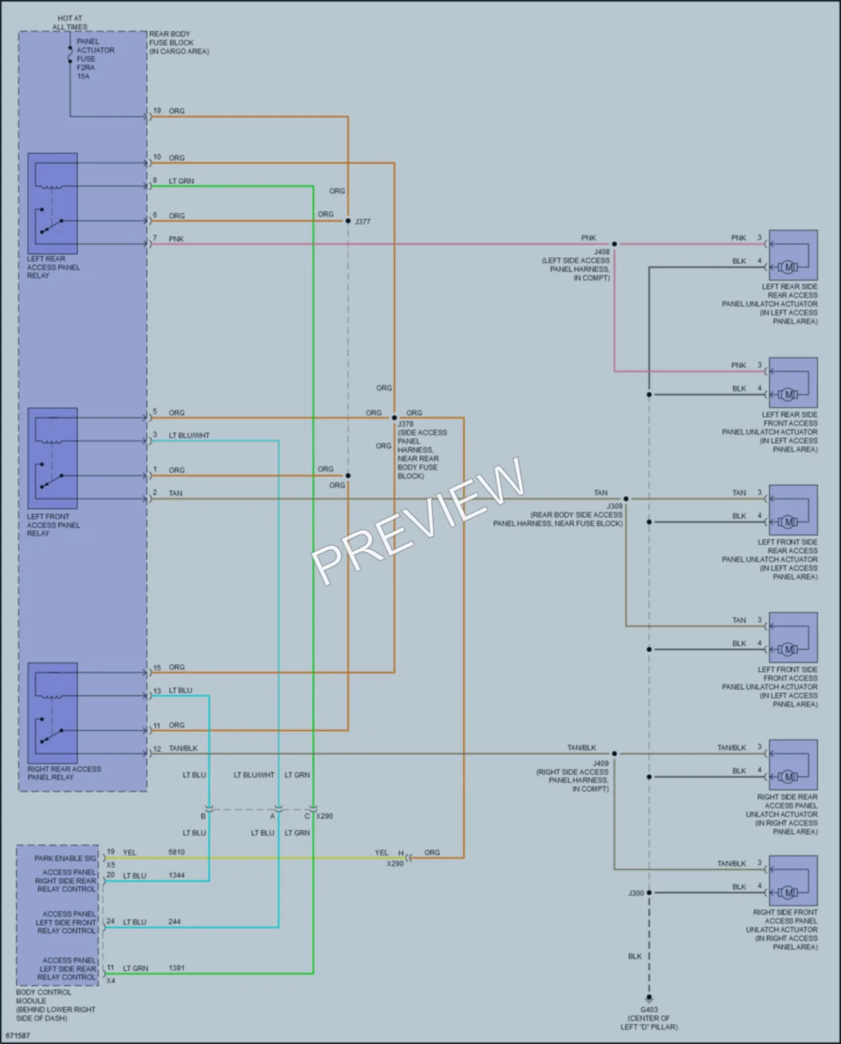 2020 Chevrolet 3500Express Trunk Tailgate Fuel Door wiring diagram preview