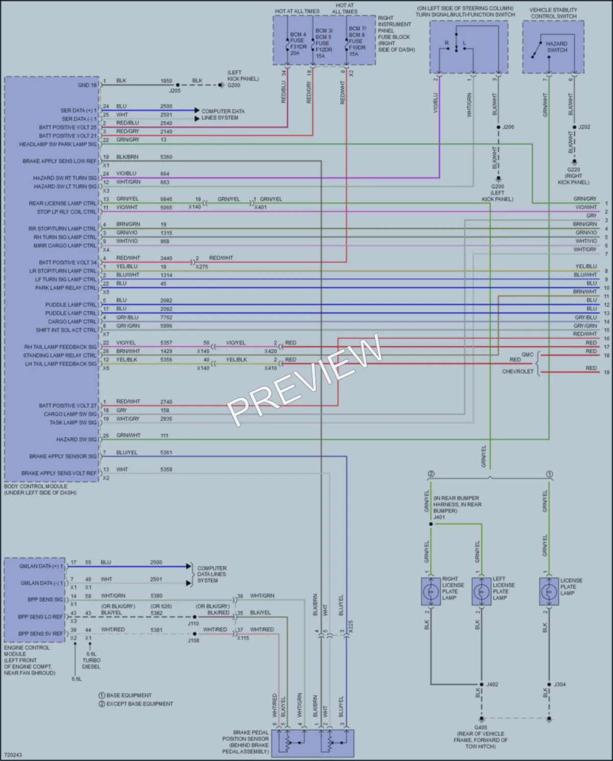 2020 Chevrolet 3500HDSilverado Exterior Lights wiring diagram preview