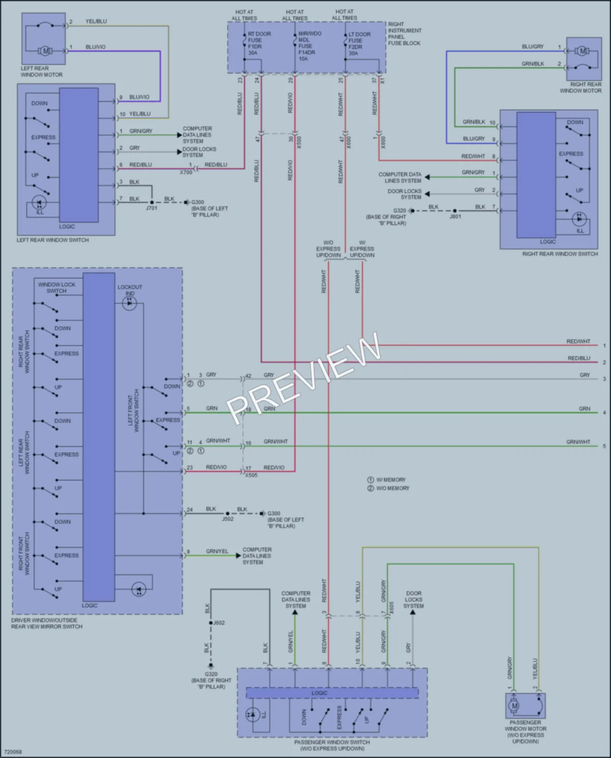 2020 Chevrolet 3500HDSilverado Power Windows wiring diagram preview