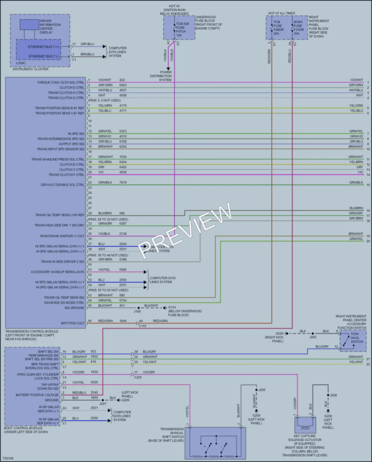 2020 Chevrolet 3500HDSilverado Transmission wiring diagram preview