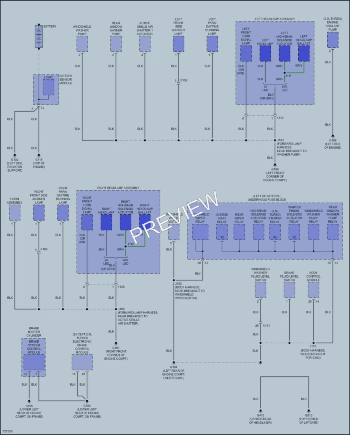 2020 Chevrolet Blazer Ground Distribution wiring diagram preview