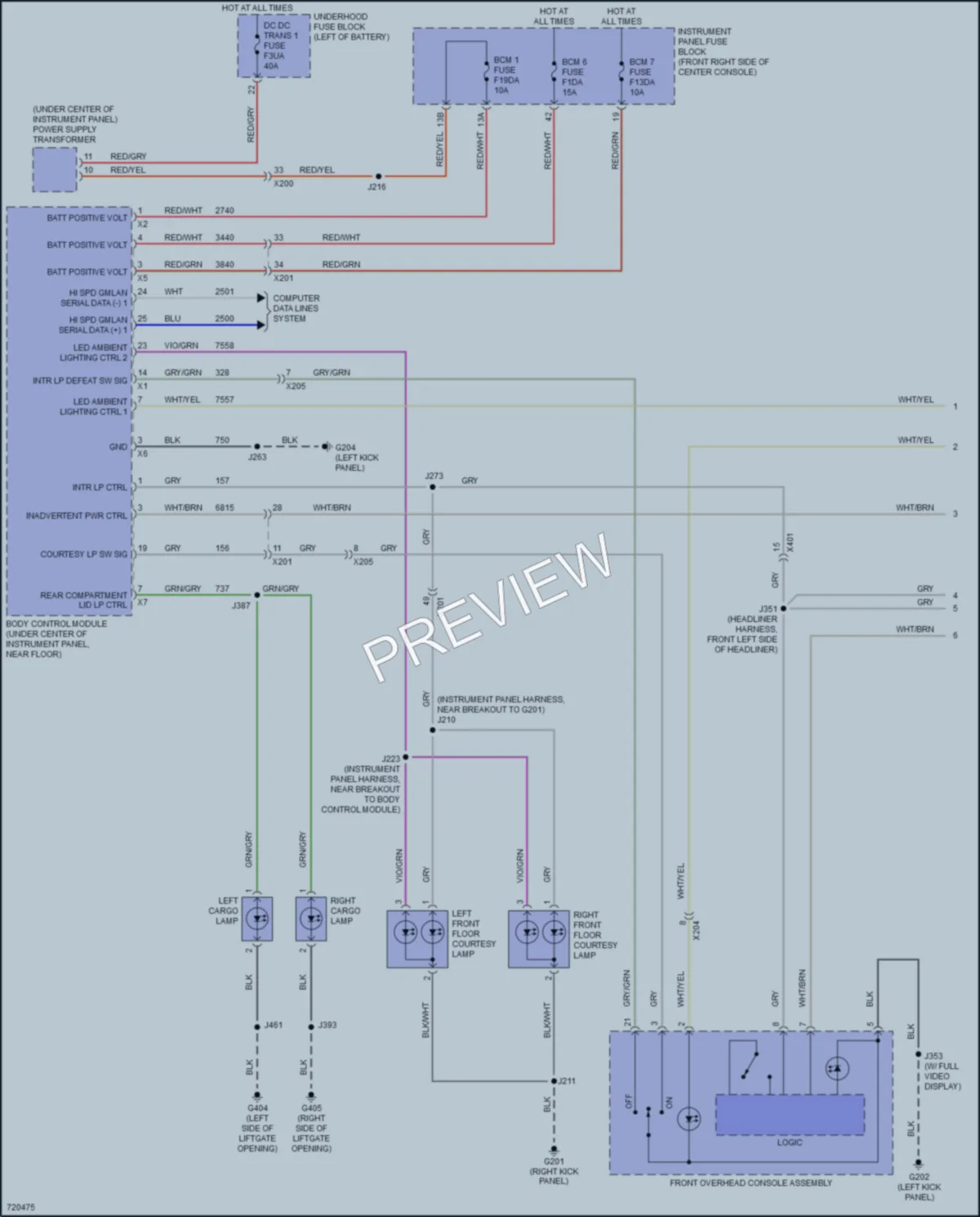 2020 Chevrolet Blazer Interior Lights wiring diagram preview