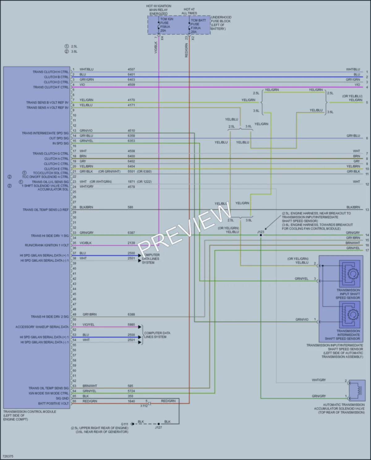 2020 Chevrolet Blazer Transmission wiring diagram preview