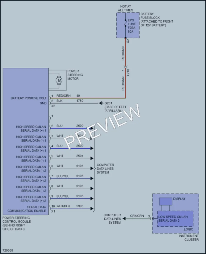 2020 Chevrolet BoltEV Electronic Power Steering wiring diagram preview