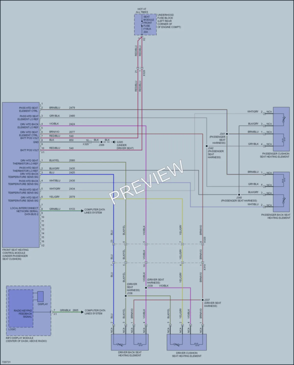 2020 Chevrolet BoltEV Power Seats wiring diagram preview