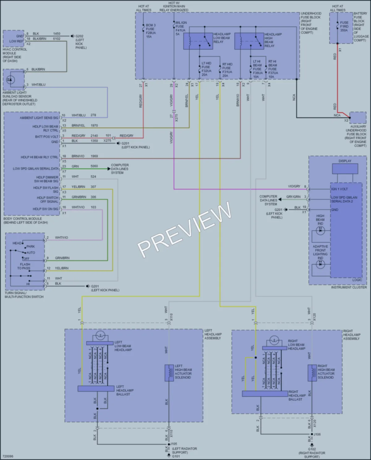 2020 Chevrolet Camaro Headlights wiring diagram preview