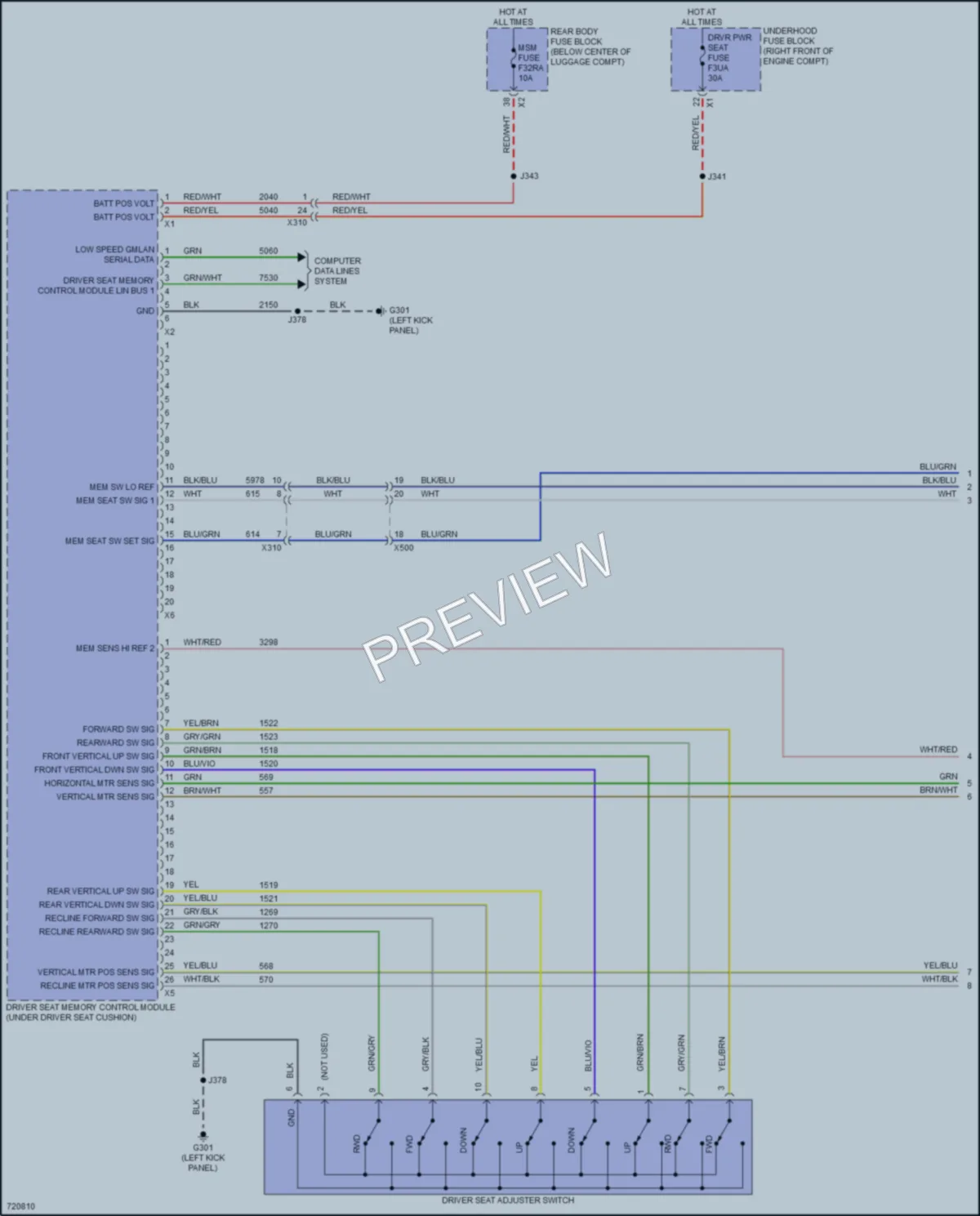 2020 Chevrolet Camaro Memory Systems wiring diagram preview