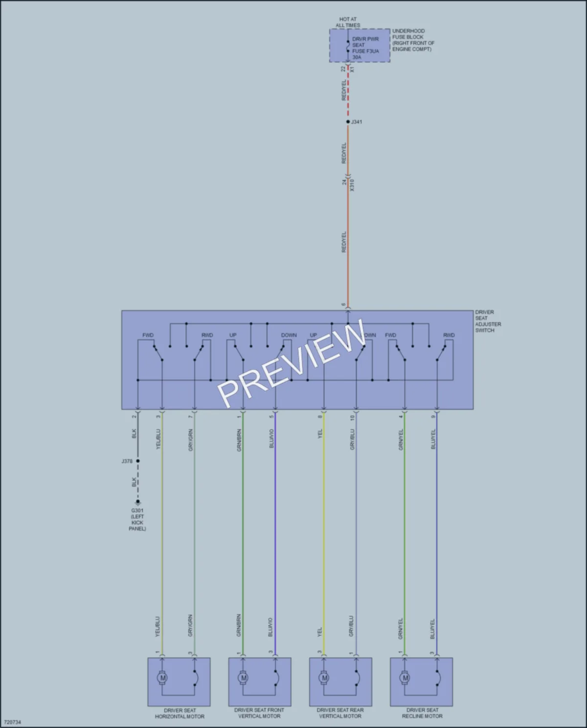 2020 Chevrolet Camaro Power Seats wiring diagram preview