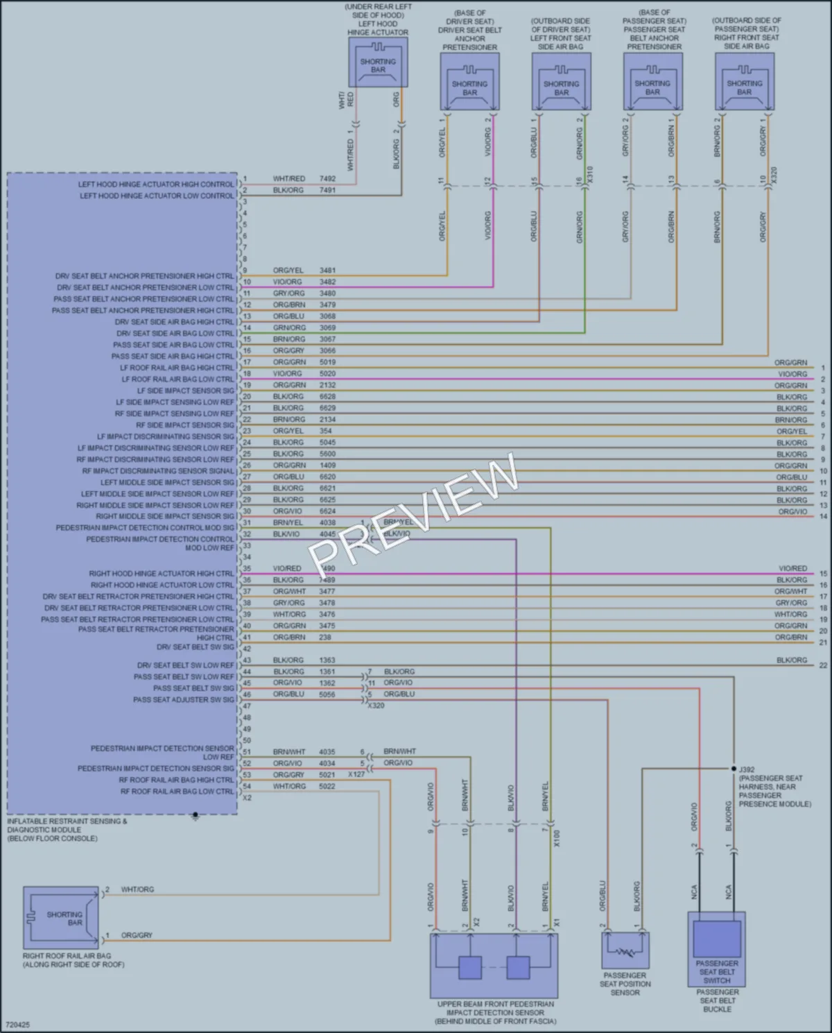 2020 Chevrolet Camaro Supplemental Restraints wiring diagram preview