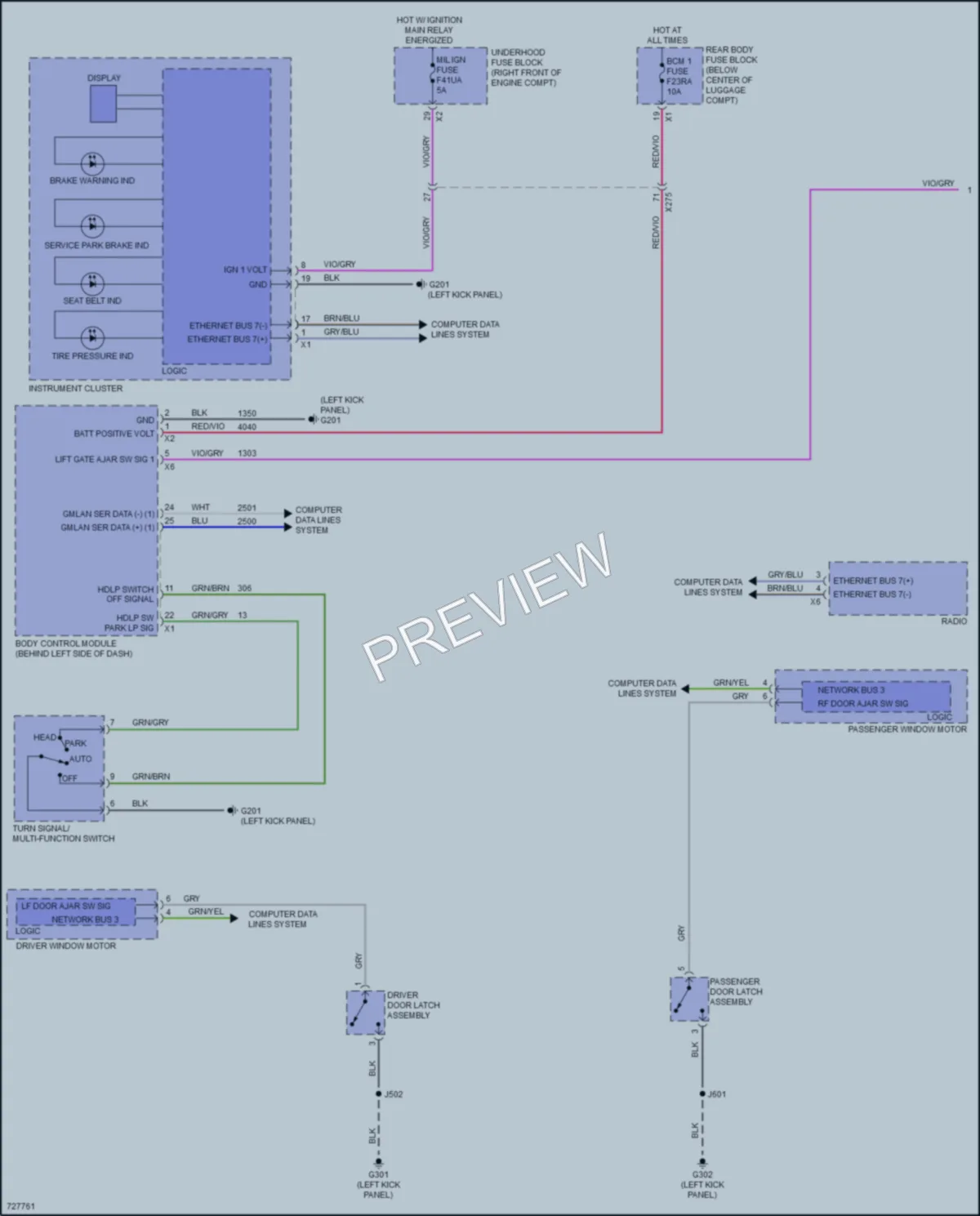 2020 Chevrolet Camaro Warning Systems wiring diagram preview