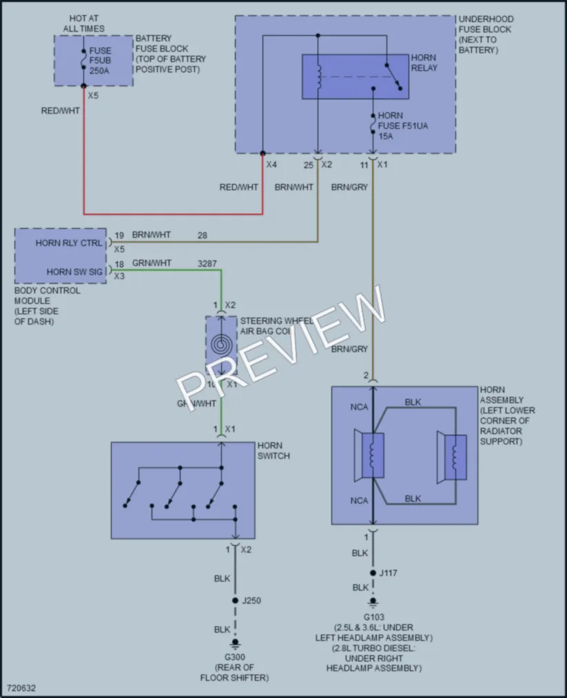 2020 Chevrolet Colorado Horn wiring diagram preview