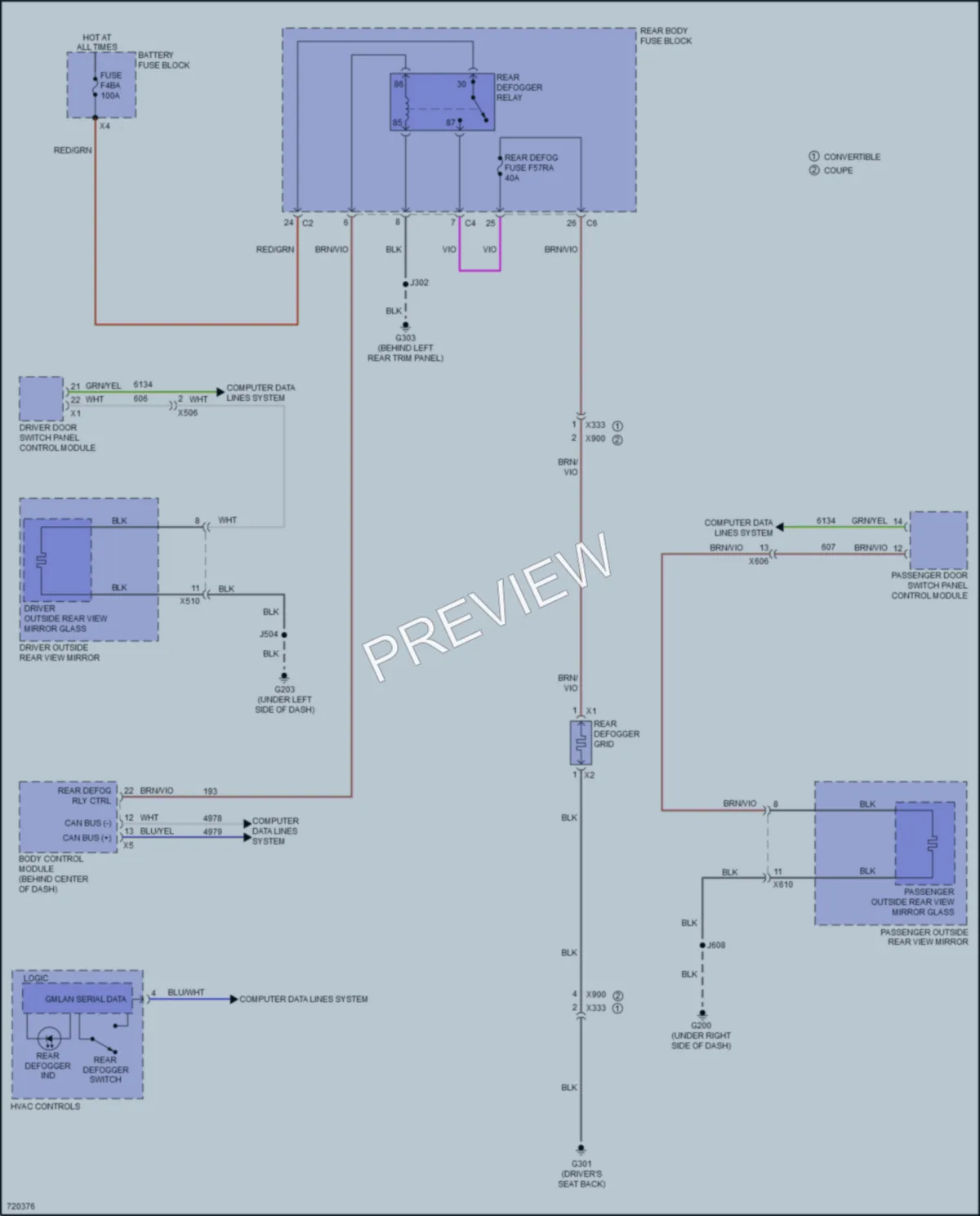 2020 Chevrolet CorvetteStingray Defoggers wiring diagram preview