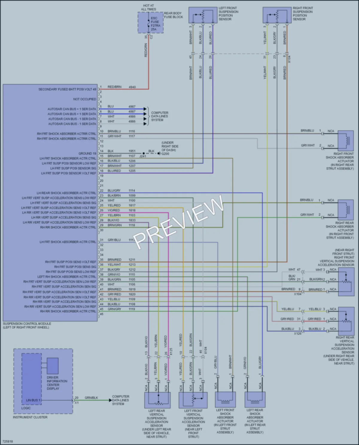 2020 Chevrolet CorvetteStingray Electronic Suspension wiring diagram preview