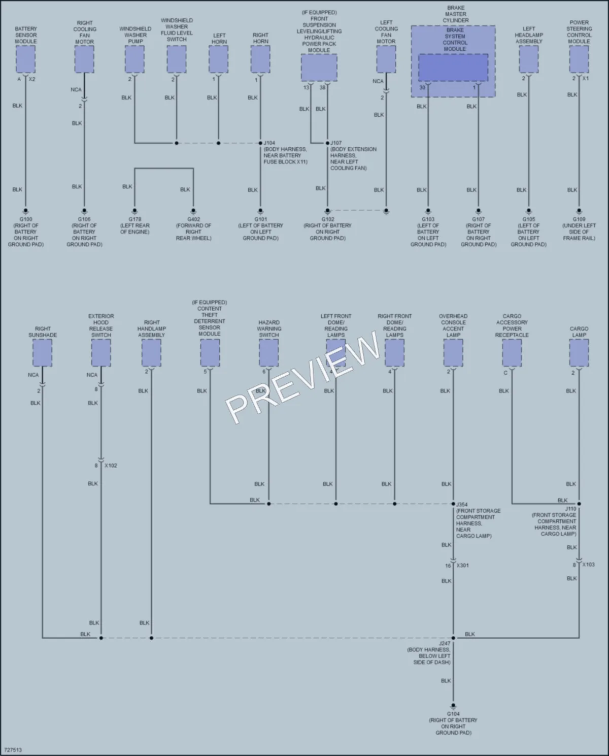 2020 Chevrolet CorvetteStingray Ground Distribution wiring diagram preview