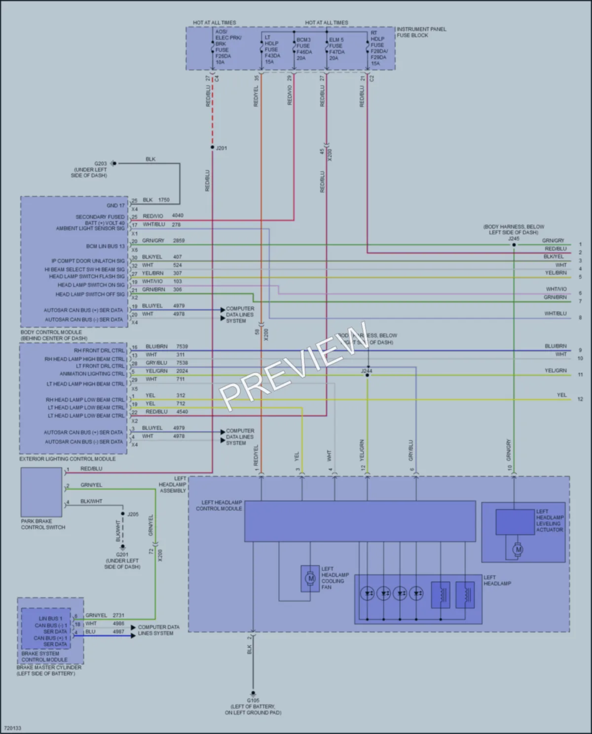 2020 Chevrolet CorvetteStingray Headlights wiring diagram preview