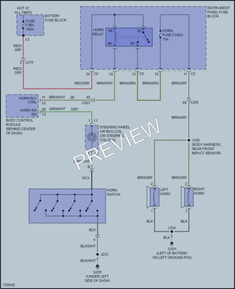 2020 Chevrolet CorvetteStingray Horn wiring diagram preview