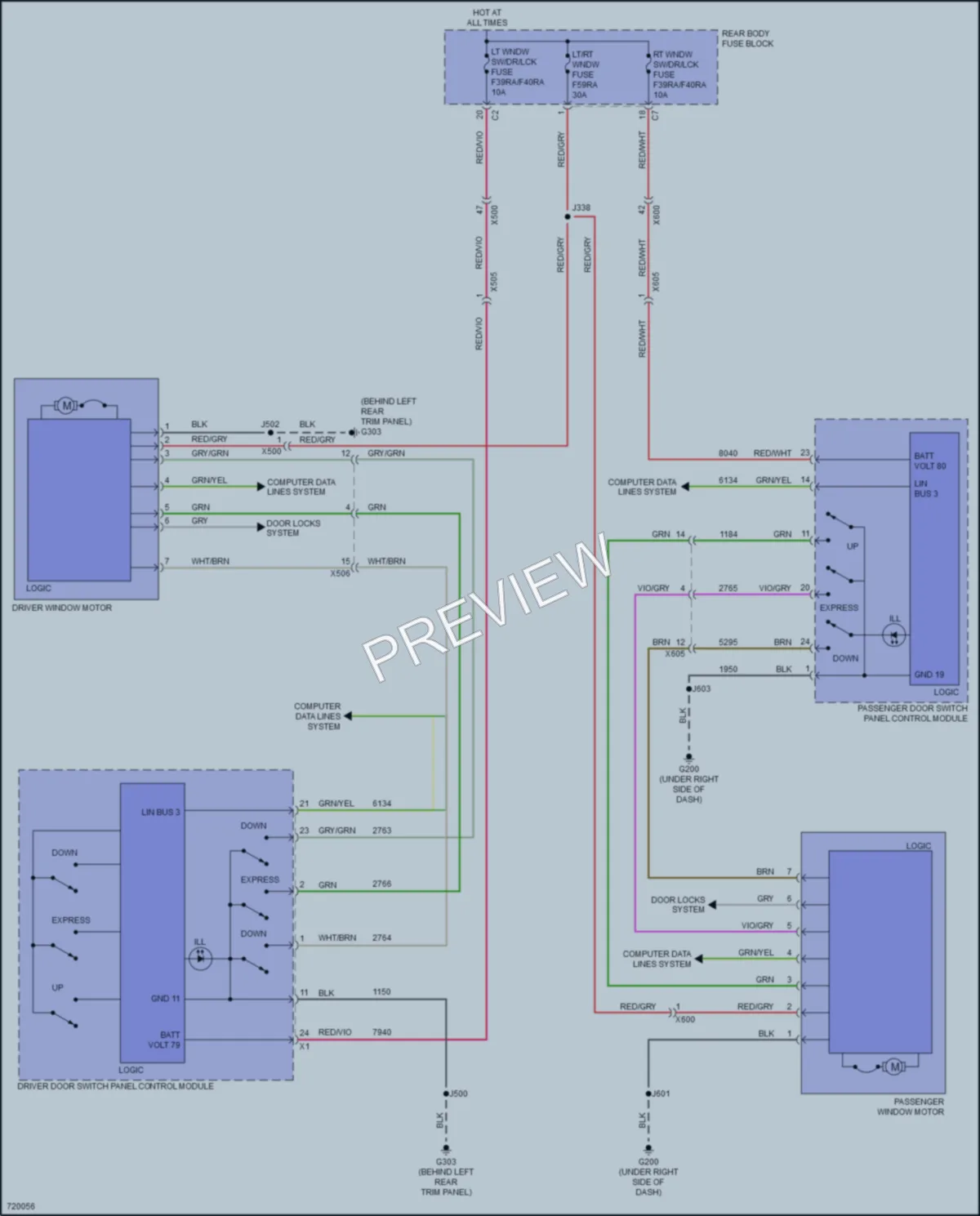2020 Chevrolet CorvetteStingray Power Windows wiring diagram preview
