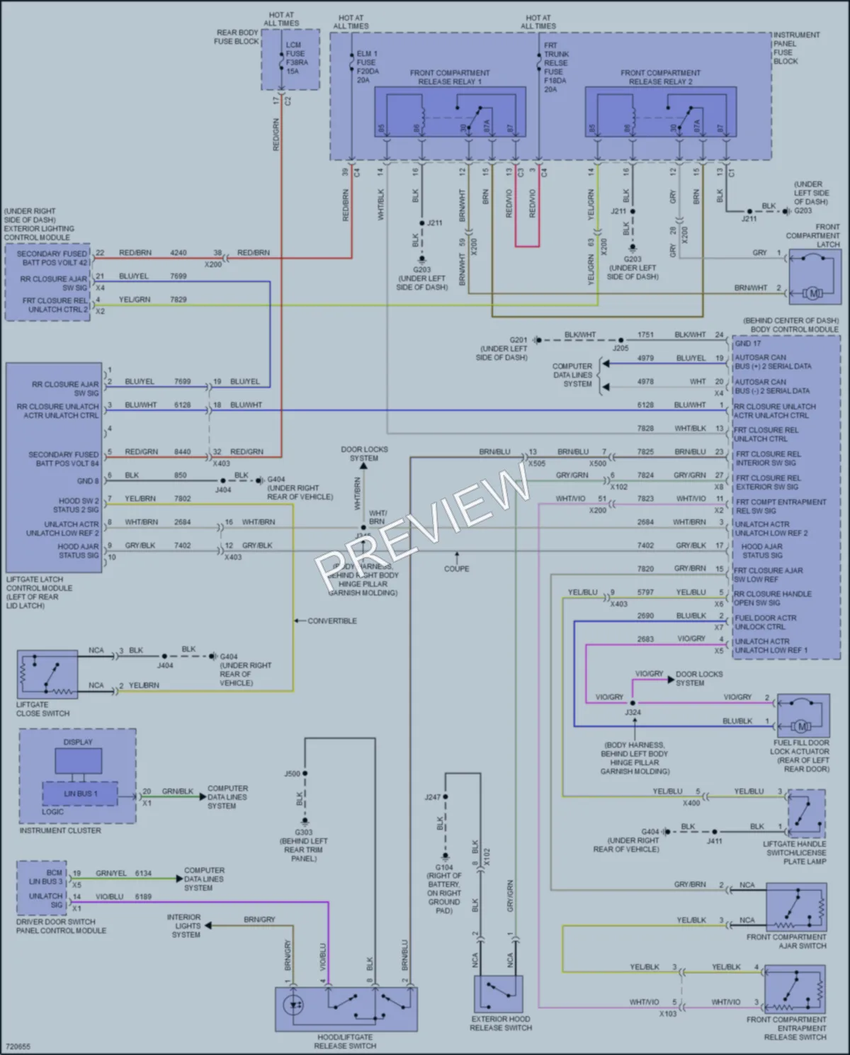 2020 Chevrolet CorvetteStingray Trunk Tailgate Fuel Door wiring diagram preview