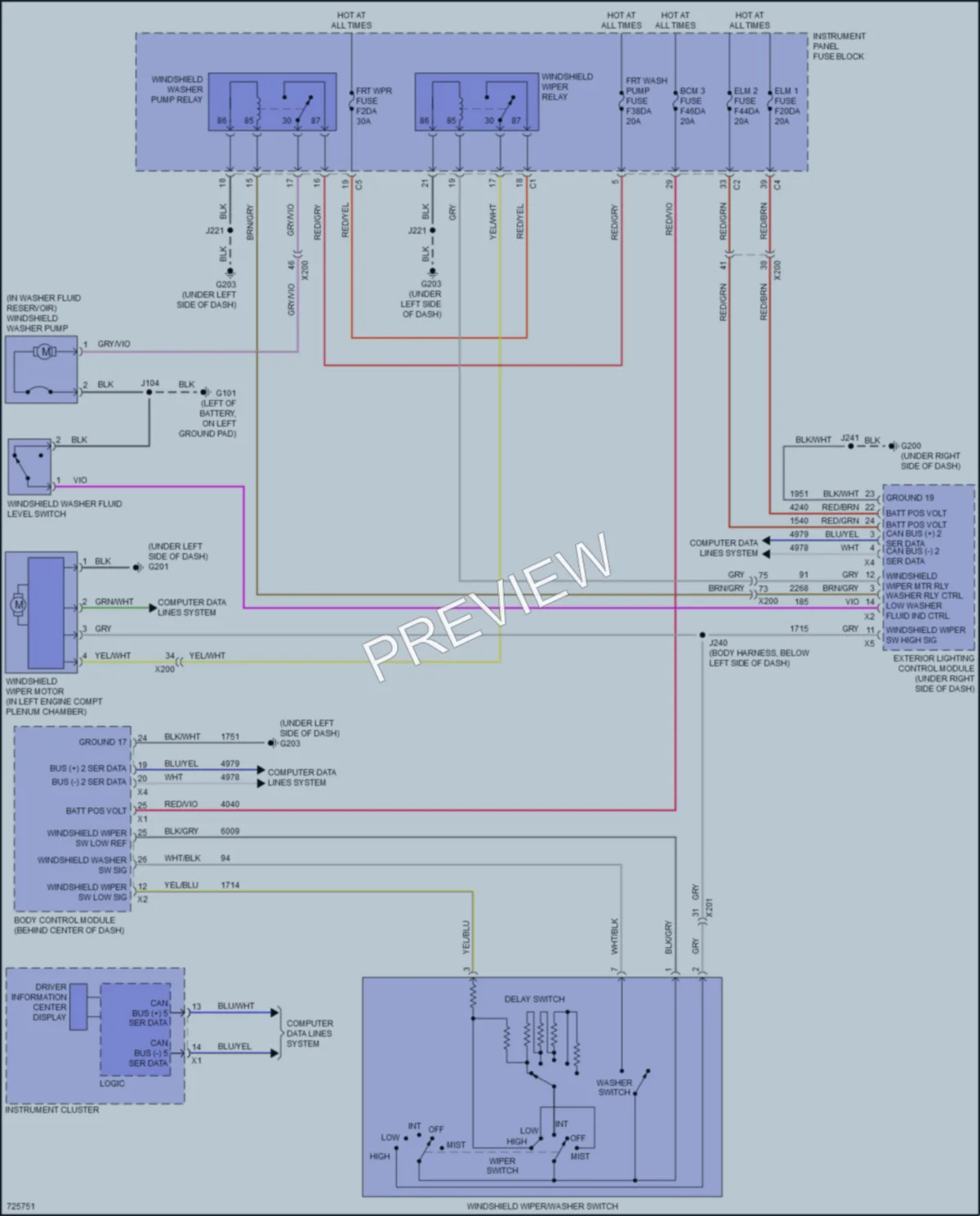 2020 Chevrolet CorvetteStingray Wiper Washer wiring diagram preview