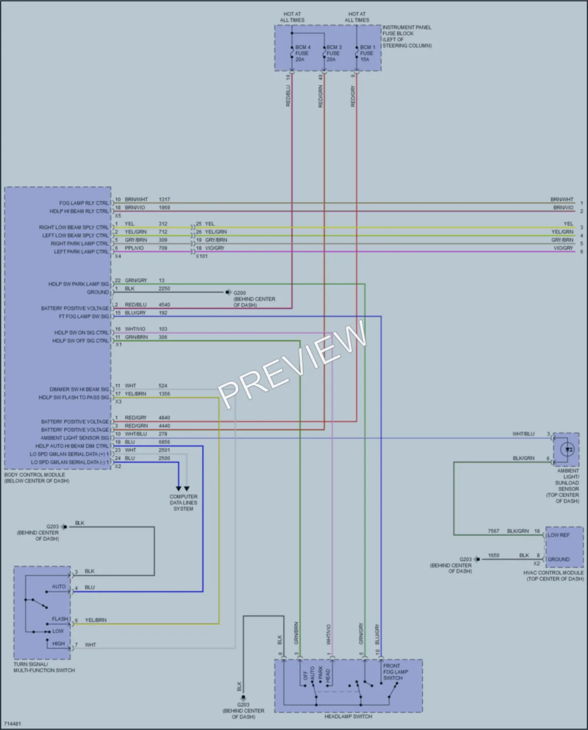 2020 Chevrolet Equinox Headlights wiring diagram preview