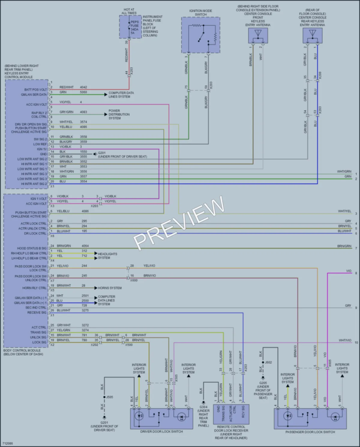2020 Chevrolet Equinox Power Door Locks wiring diagram preview