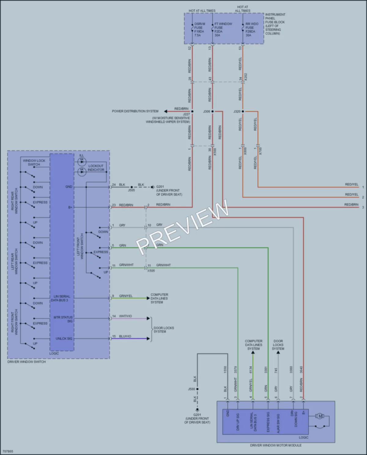 2020 Chevrolet Equinox Power Windows wiring diagram preview