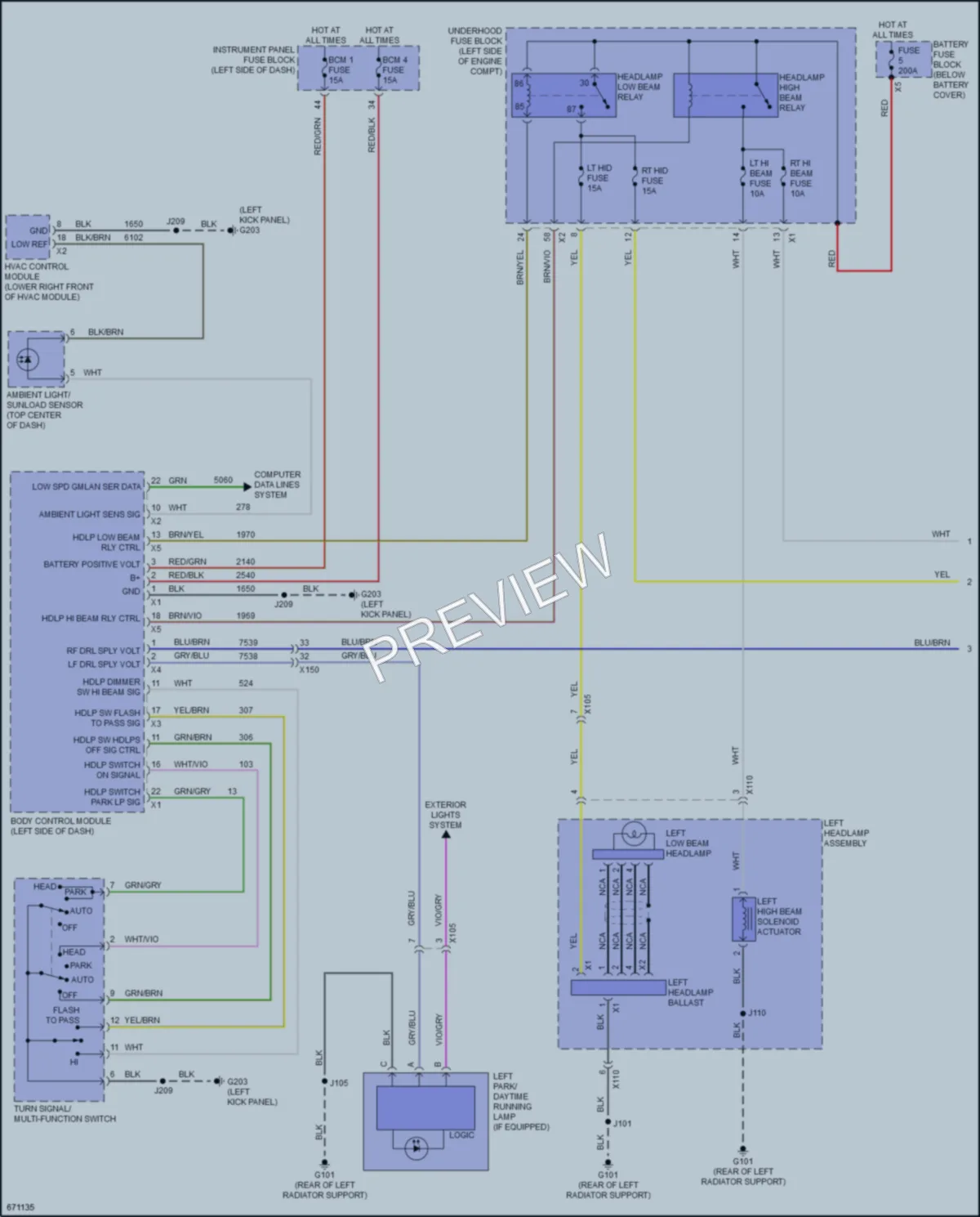2020 Chevrolet Impala Headlights wiring diagram preview