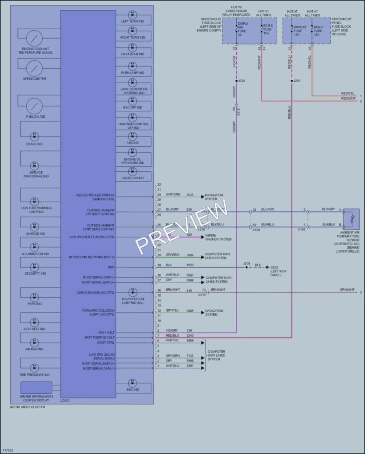 2020 Chevrolet Impala Instrument Cluster wiring diagram preview